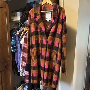 NVLT Coatigan in Pink and Brown